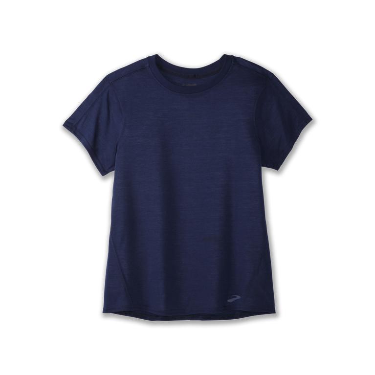 Brooks Distance Women's Short Sleeve Running Shirt - Navy (90236-ATNR)
